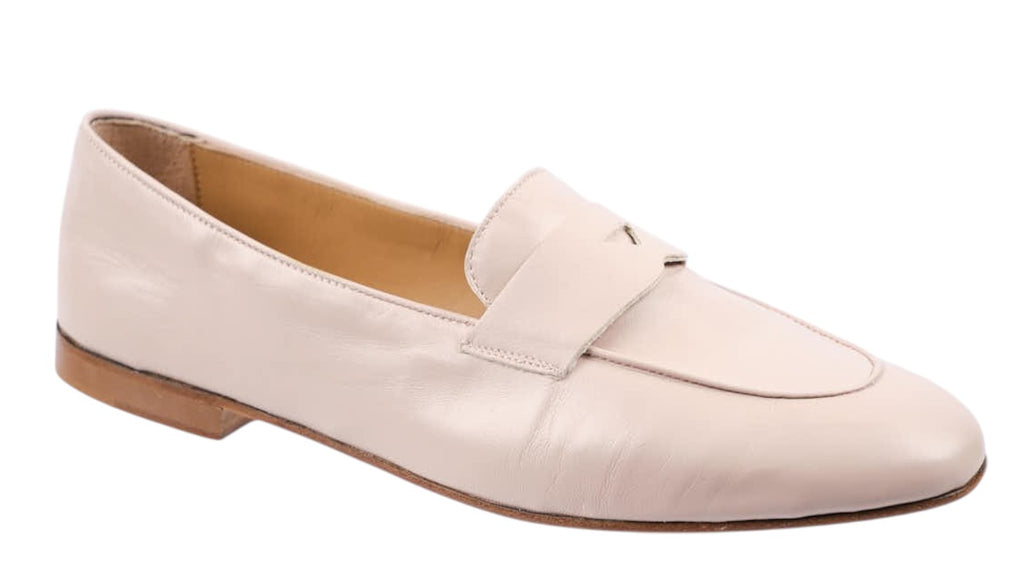 Nude soft leather sachetto moccasin