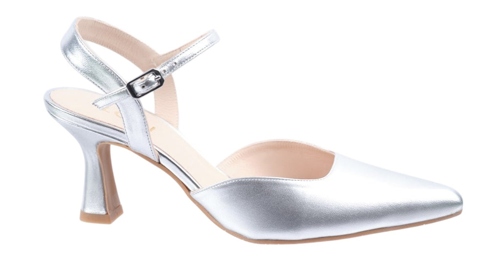 Lodi slingback shoes in silver leather