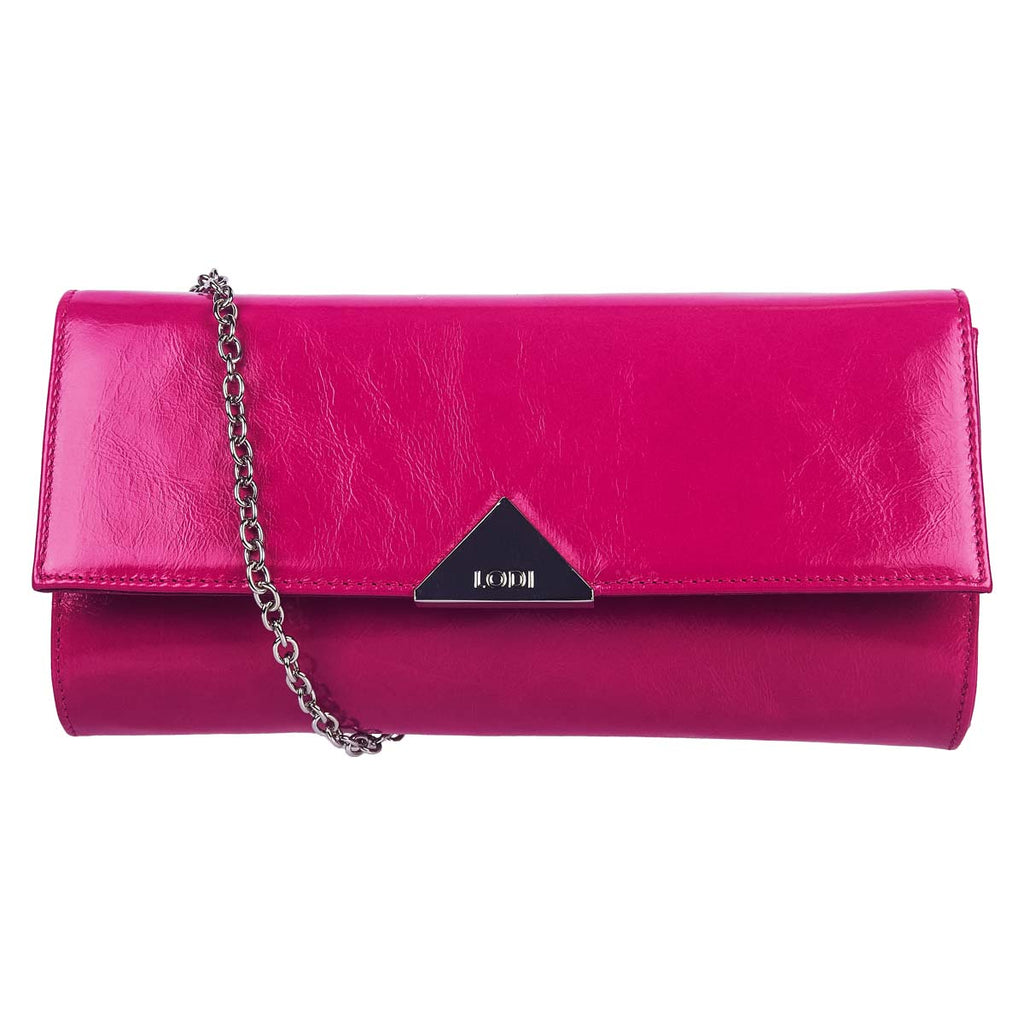 Lodi clutch bag in pink patent leather