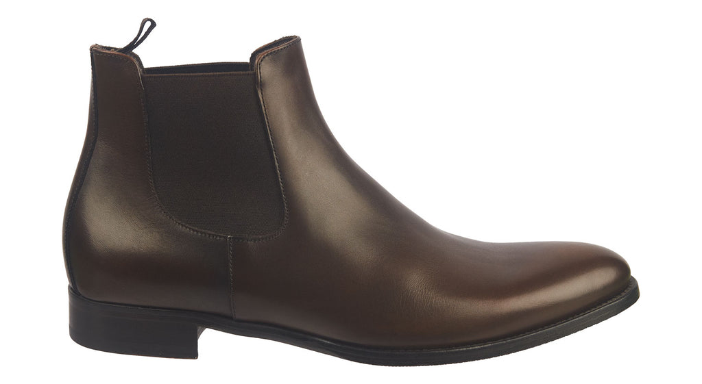 Luca Bossi men's brown leather chelsea boots