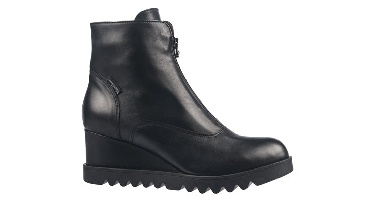 Marco Moreo black leather wedge boots