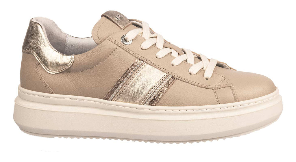 Women's beige leather trainers from NeroGiardini