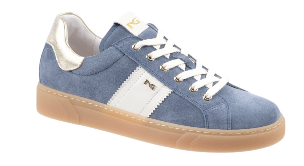 Blue suede sneakers