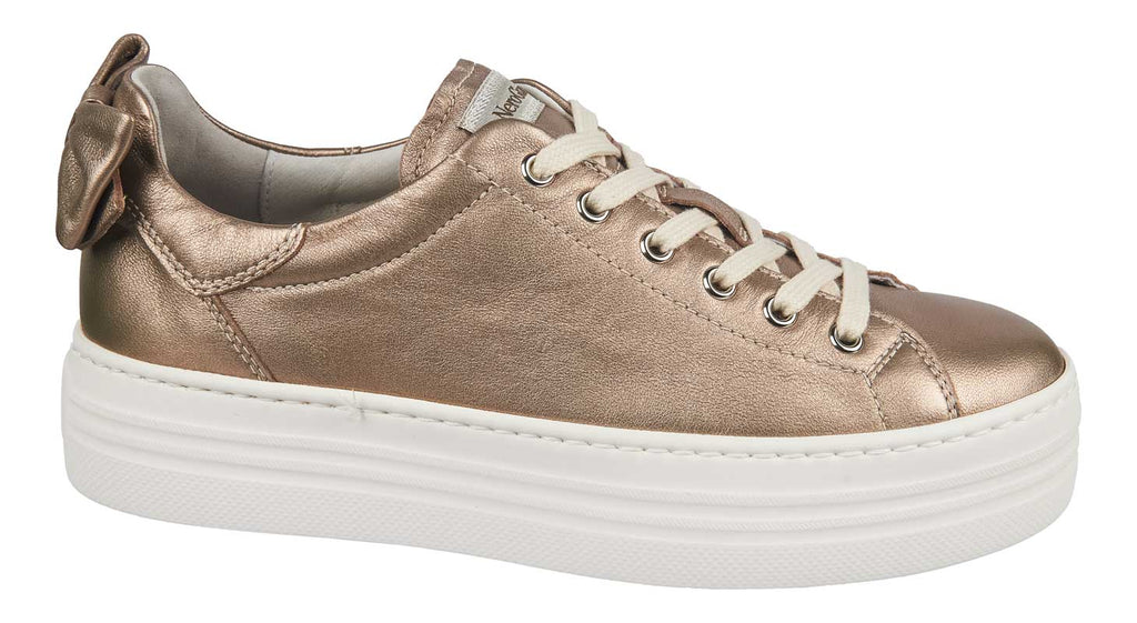 NeroGiardini women's gold leather trainers