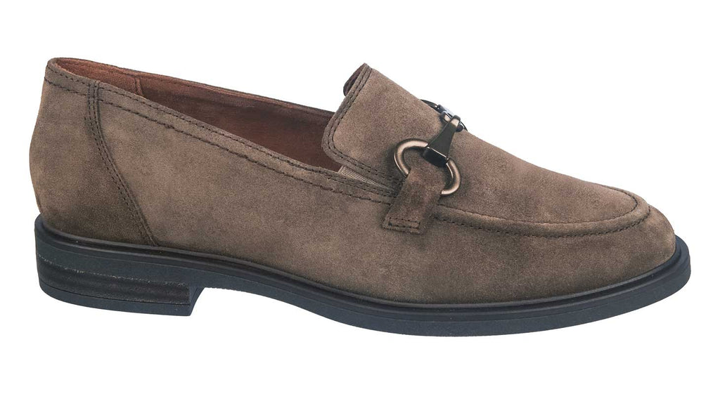 Paul Green ladies loafers in taupe suede at Thomas Patrick Shoes