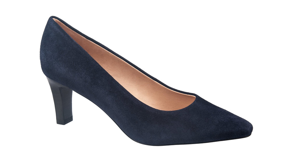 Peter Kaiser navy suede court shoes with 65mm heel