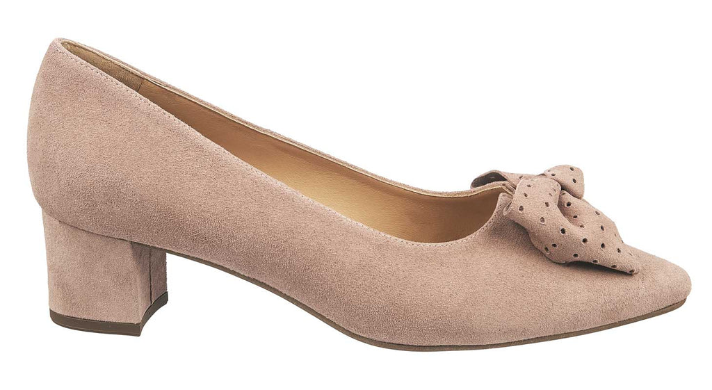 Peter Kaiser court shoes in dusty pink suede with heel