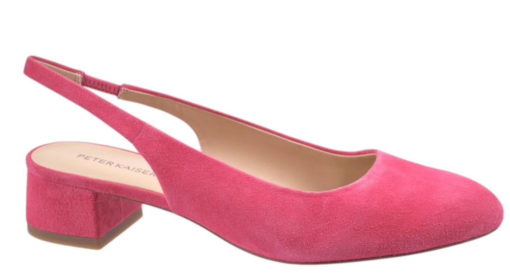 Pink suede slingback heel with 40mm heel