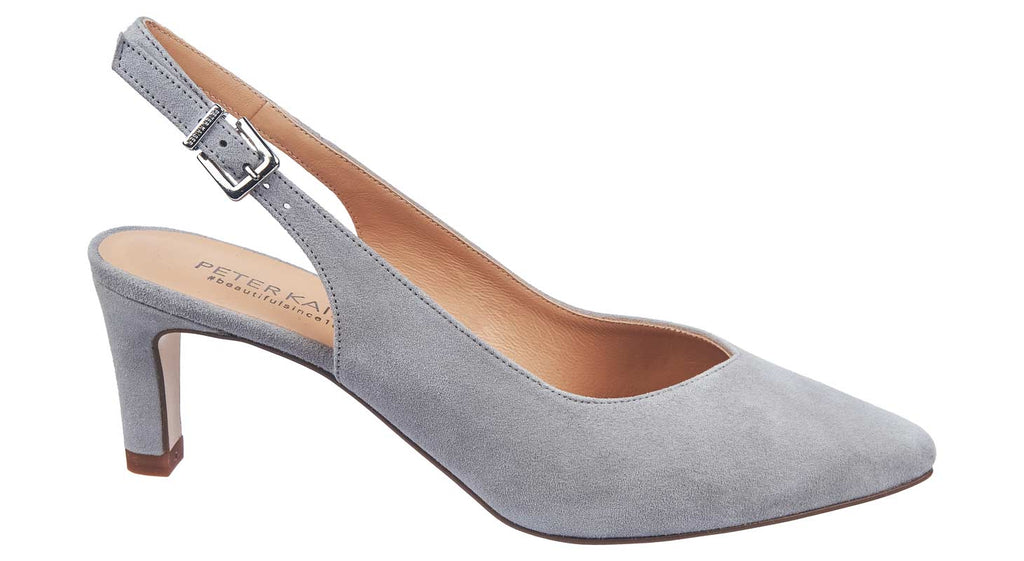 Peter Kaiser grey suede slingback kitten heels