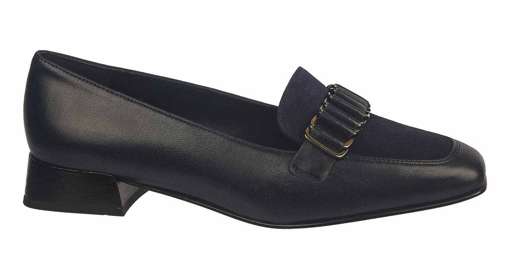Peter Kaiser navy leather and suede loafers