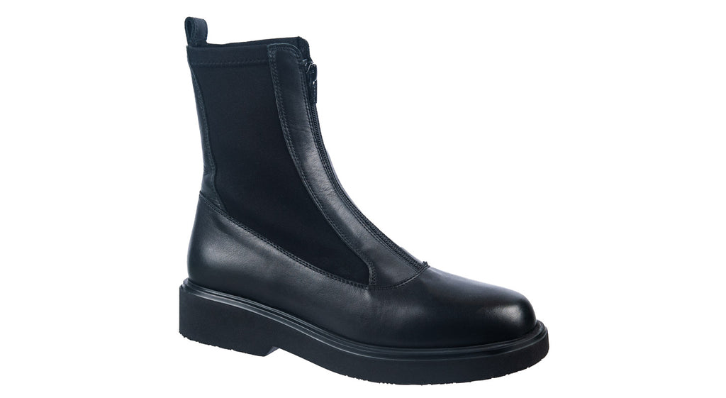 Unisa women's black leather flat ankle boots