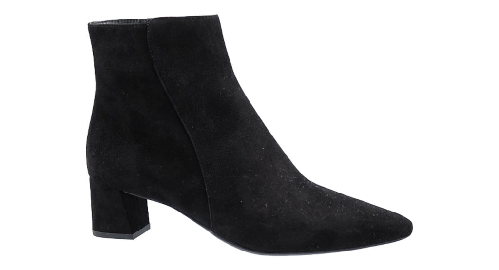 Black suede heeled ankle boots&nbsp;