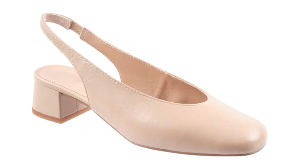 Nude leather slingback heel with 40mm heel