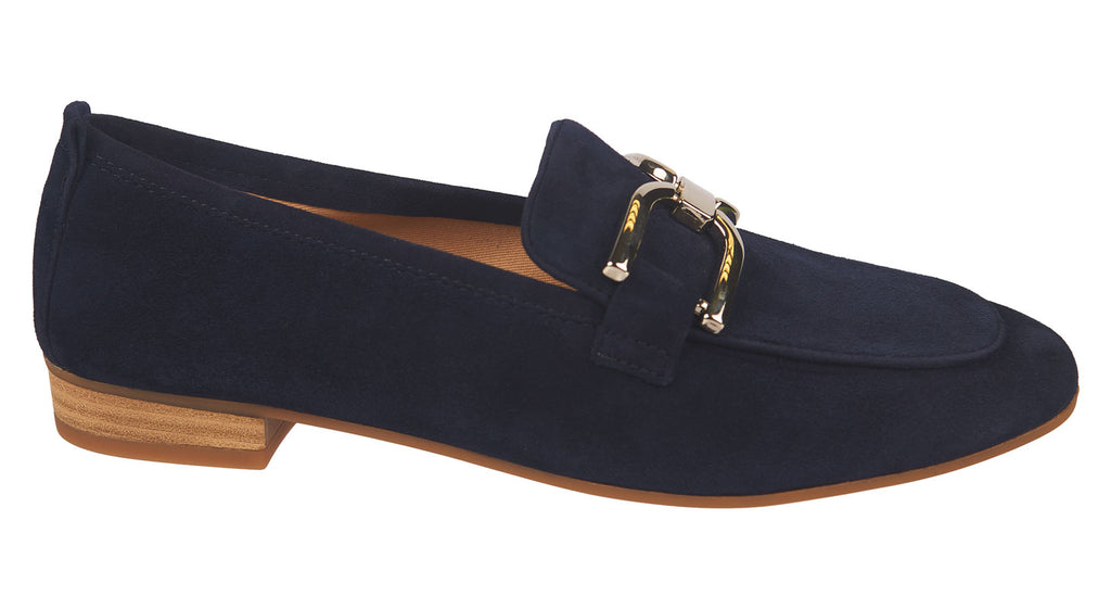 Ladies Unisa loafer shoes in navy suede