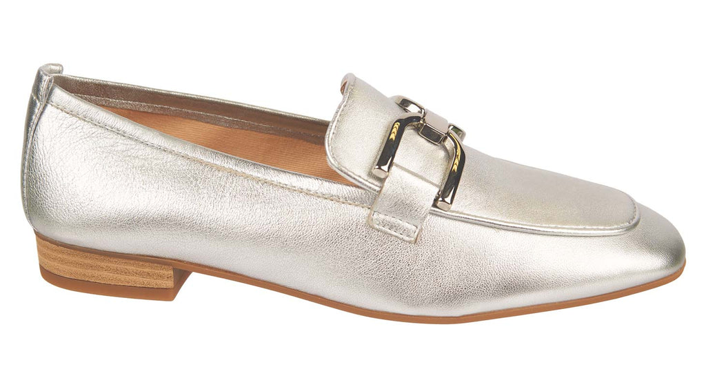 Unisa sliver leather loafers for women