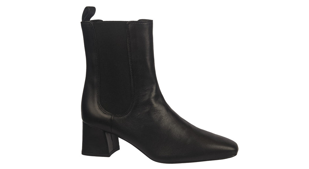 Unisa heeled boots in soft black leather