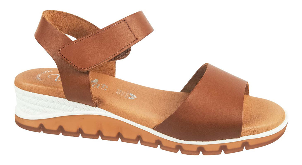 Valerias tan leather ladies sandals