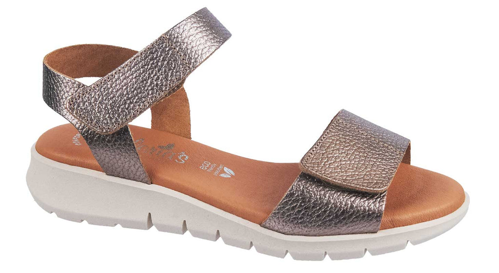 Valerias soft leather pewter ladies sandals