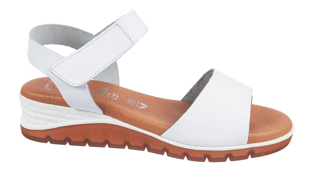 Valerias white leather ladies sandals
