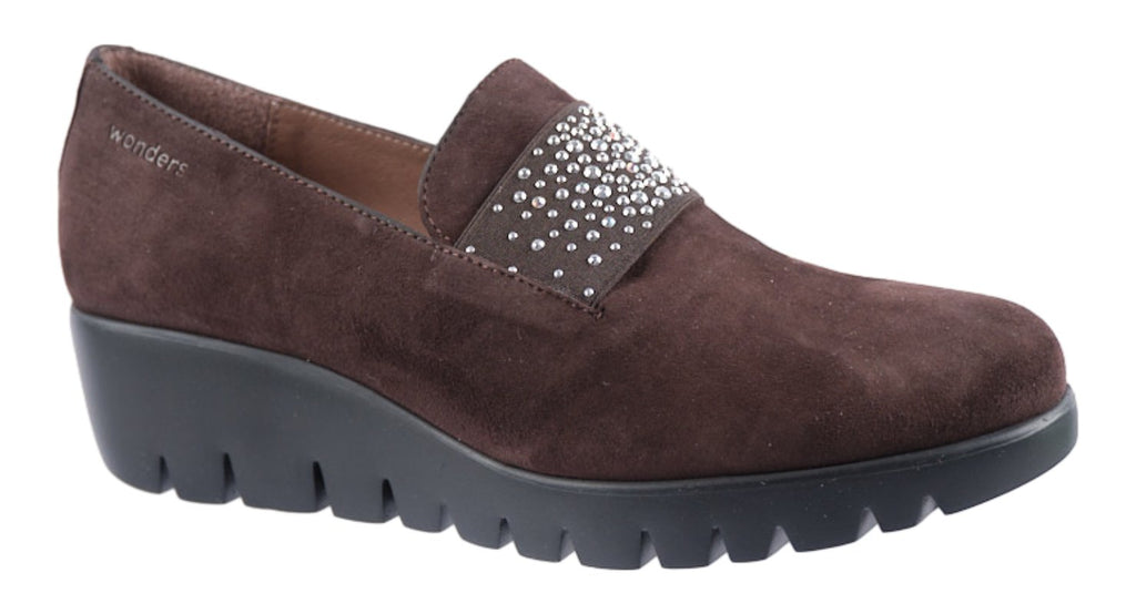 Brown suede wedge