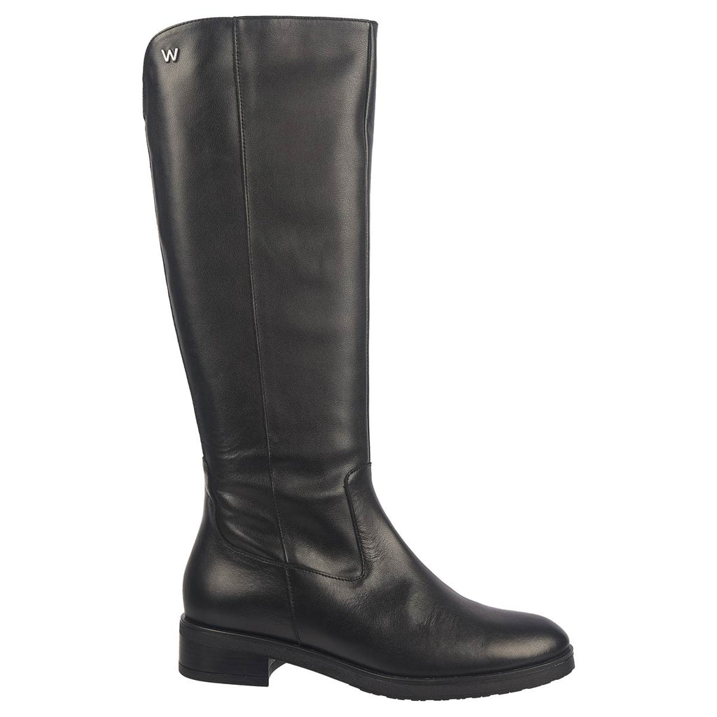 Wonders knee high boots in black leather