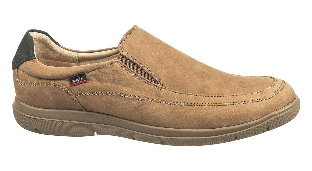Men's taupe nubuck slip on shoe from Callaghan