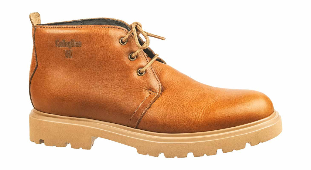 Callaghan laced mens boots in tan leather