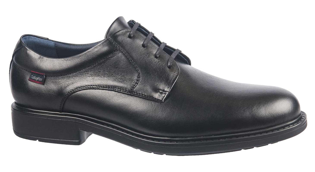 Callaghan men's black leather laced casual shoes