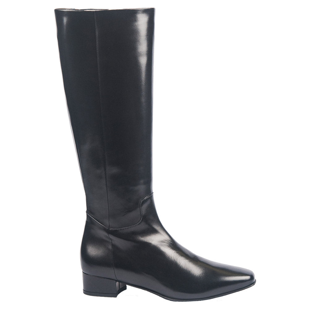 elena ricci knee high boots in black leather