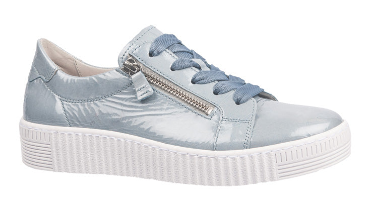 Gabor shoes pale blue patent leather trainers