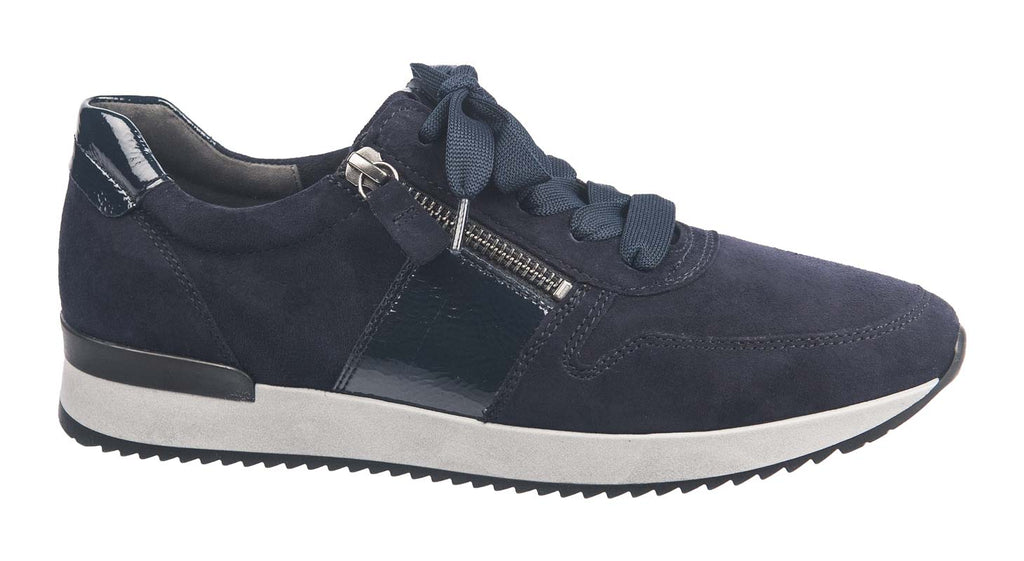 Gabor trainers in navy suede with side zip