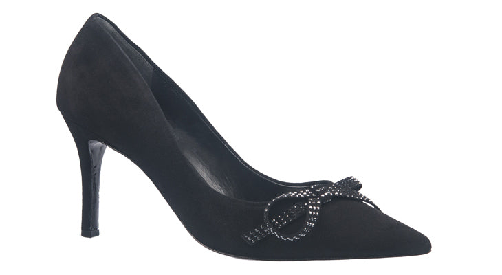 Hogl elegant heel shoe in black suede