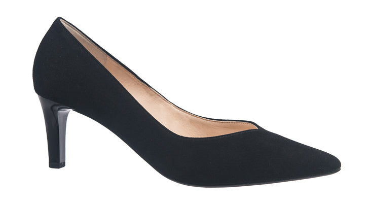 Hogl court shoes in black suede with heel