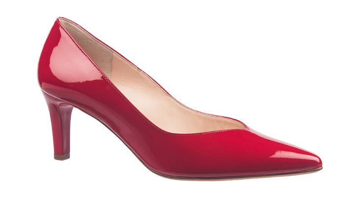 Hogl court shoes in red leather with a 6cm heel