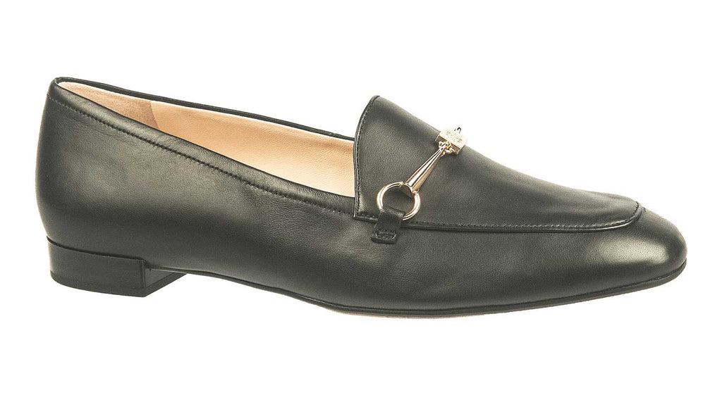 Hogl black soft leather ladies loafers