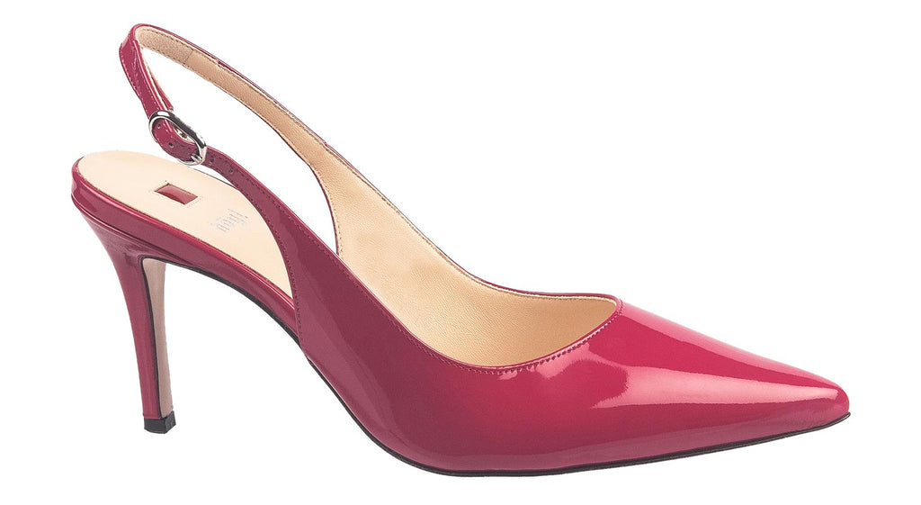 Hogl pink patent sling back shoes