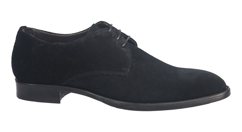 Joss black suede mens laced shoe
