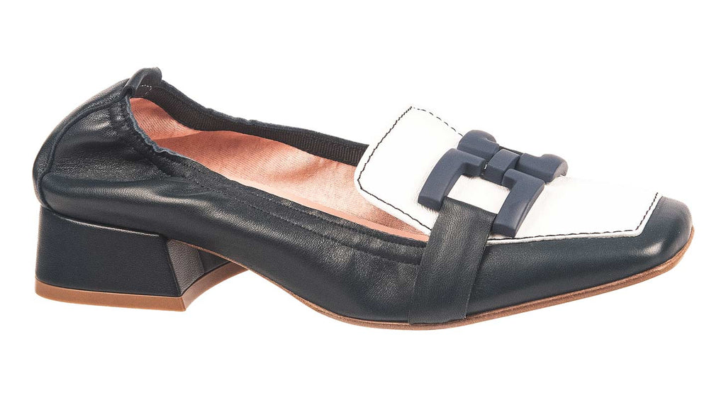 Le Babe navy and white loafer shoes