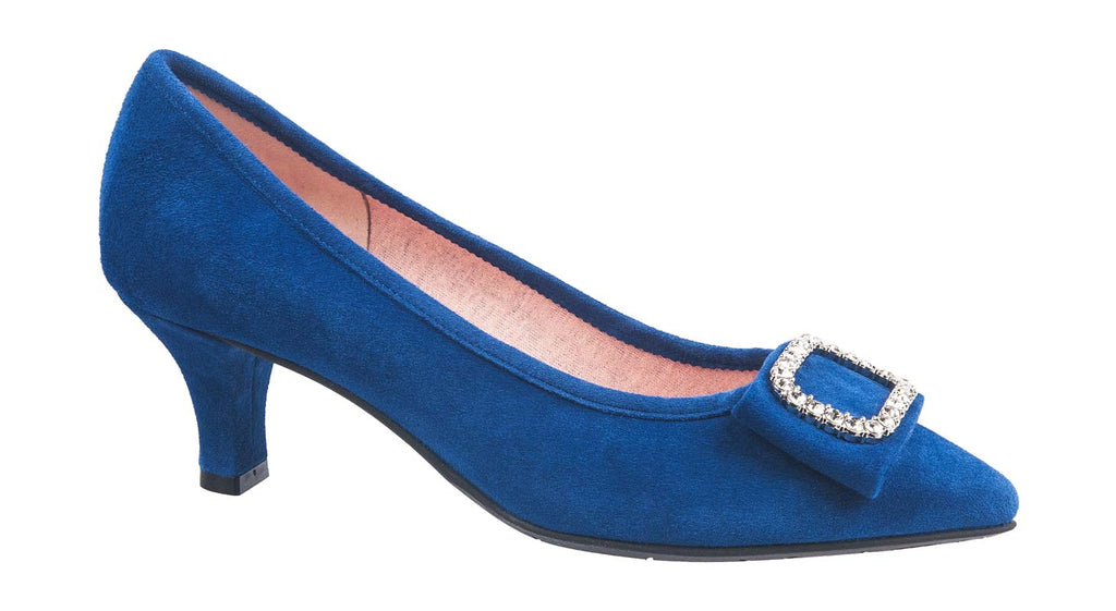 Le Babe royal blue suede court shoes