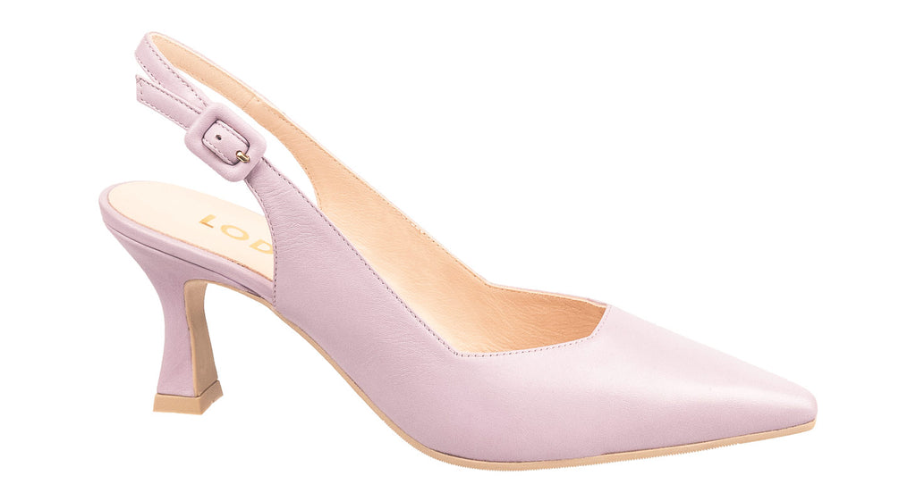 Lodi Shoes lilac leather slingback shoes
