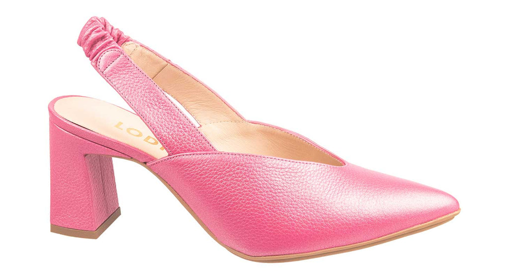 Lodi Milanesa bright pink sling back heels