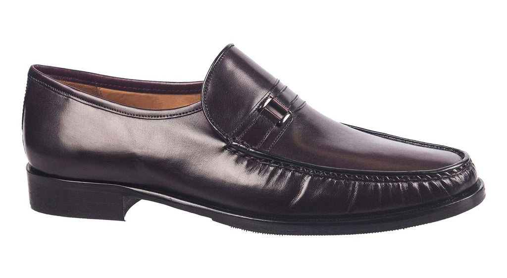 Luca Bossi men's slip on loafers in wine leather
