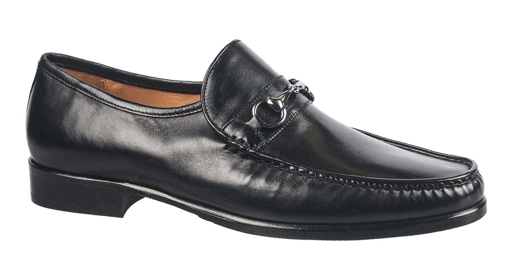 Luca Bossi mens slip on loafers in black leather