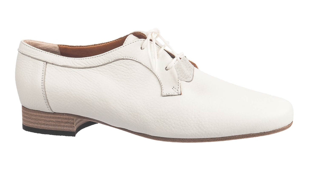 Maretto ladies Italian made white leather laced shoes