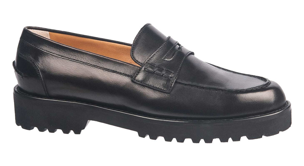 Ladies Italian loafers from Maretto in black soft leather 