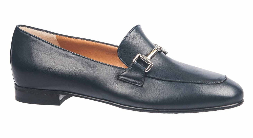 Maretto women's Italian shoes in soft navy leather