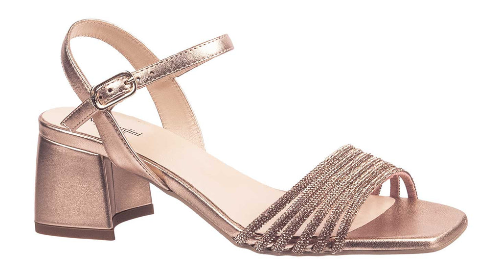 NeroGiardini rose gold heeled women's sandals