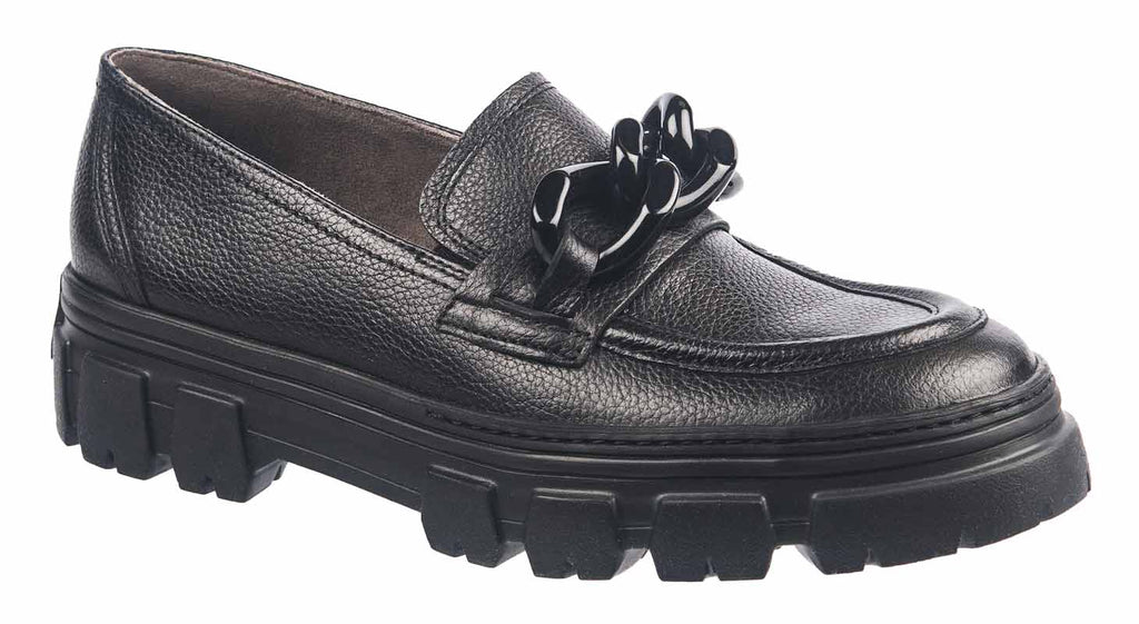 Paul Green black leather loafers