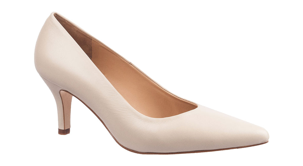 Peter Kaiser cream soft leather court shoes