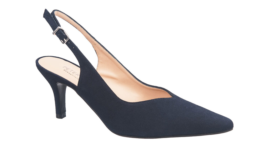 Peter Kaiser navy suede sling back shoes with a 60mm heel